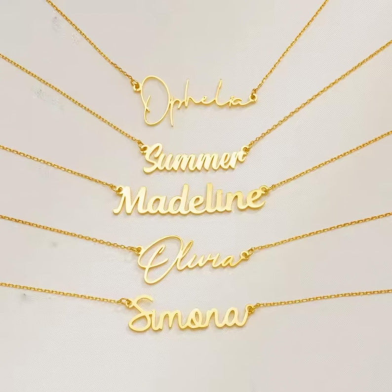 Custom Name Necklace, 18K Gold Plated Name Necklace, Personalized Name Necklace, Birthday Gift for Her, Love Gift For Her, Gift for Mom