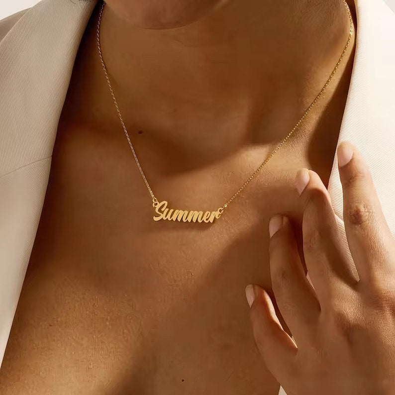 Custom Name Necklace, 18K Gold Plated Name Necklace, Personalized Name Necklace, Birthday Gift for Her, Love Gift For Her, Gift for Mom