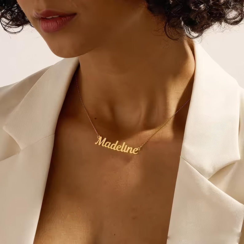 Custom Name Necklace, 18K Gold Plated Name Necklace, Personalized Name Necklace, Birthday Gift for Her, Love Gift For Her, Gift for Mom