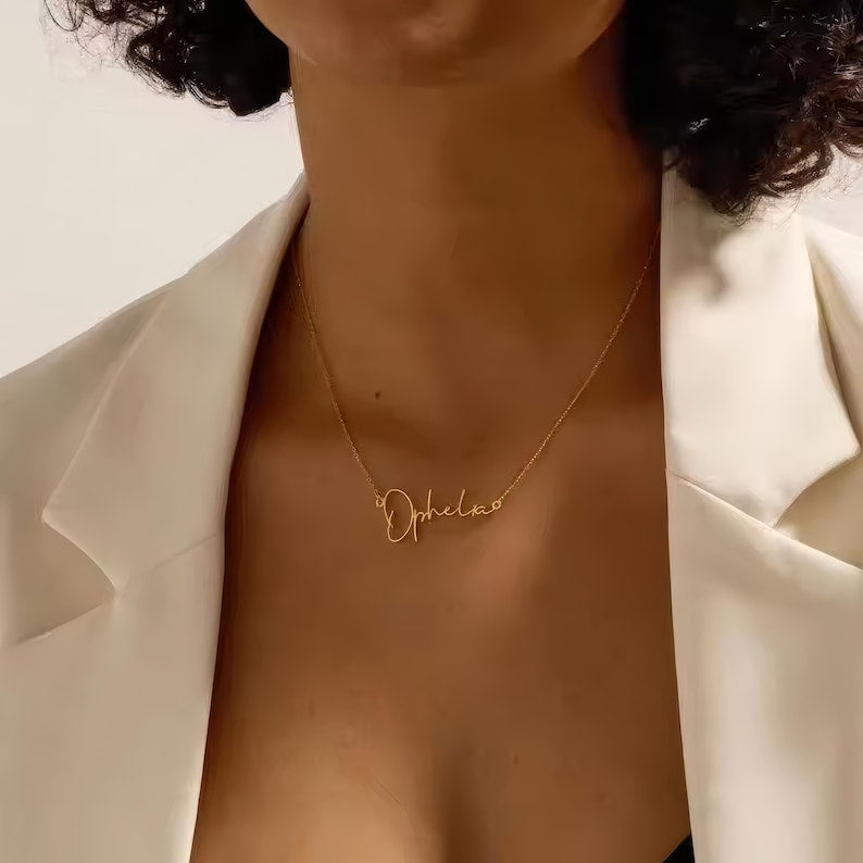 Custom Name Necklace, 18K Gold Plated Name Necklace, Personalized Name Necklace, Birthday Gift for Her, Love Gift For Her, Gift for Mom