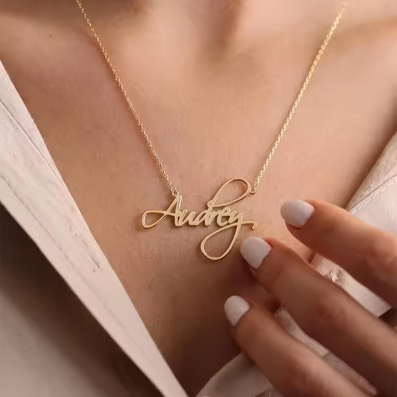 Custom Name Necklace, 18K Gold Plated Name Necklace, Personalized Name Necklace, Birthday Gift for Her, Love Gift For Her, Gift for Mom