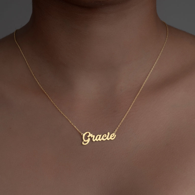 Custom Name Necklace, 18K Gold Plated Name Necklace, Personalized Name Necklace, Birthday Gift for Her, Love Gift For Her, Gift for Mom (Copy)