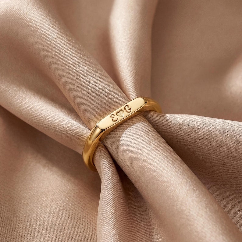 Gold Name Ring , Personalized Engraved Name Ring , Custom Name Ring , Minimalist Gold Name Jewelry