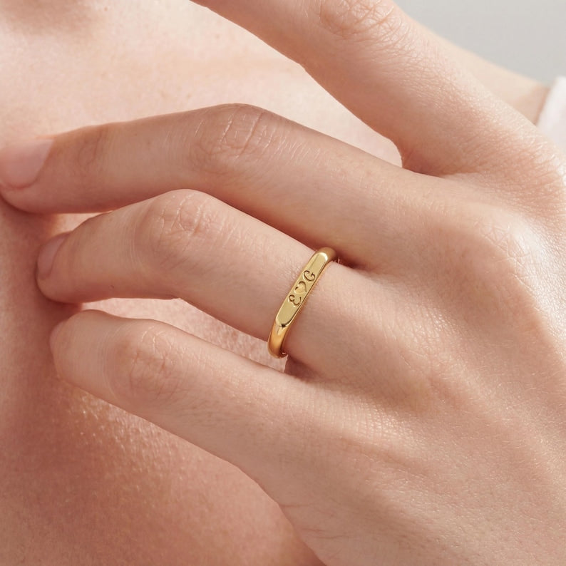 Gold Name Ring , Personalized Engraved Name Ring , Custom Name Ring , Minimalist Gold Name Jewelry