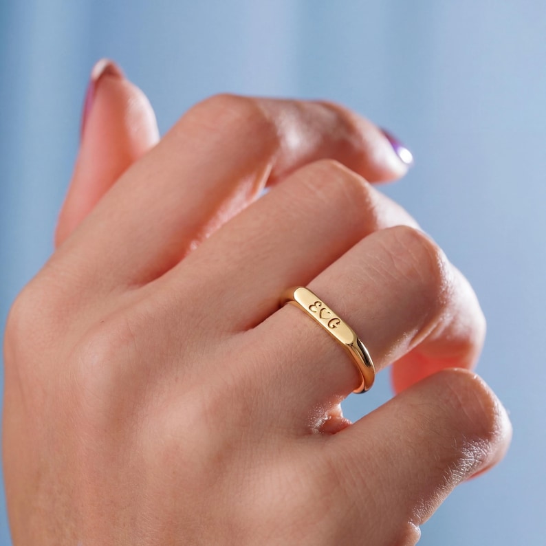 Gold Name Ring , Personalized Engraved Name Ring , Custom Name Ring , Minimalist Gold Name Jewelry