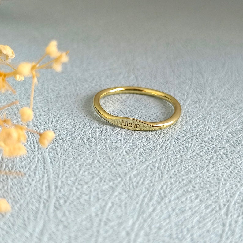 Personalized Stacking Ring • Stackable Ring • Name Ring • Silver Ring • Minimalist Ring • Date Ring • Gift For Her