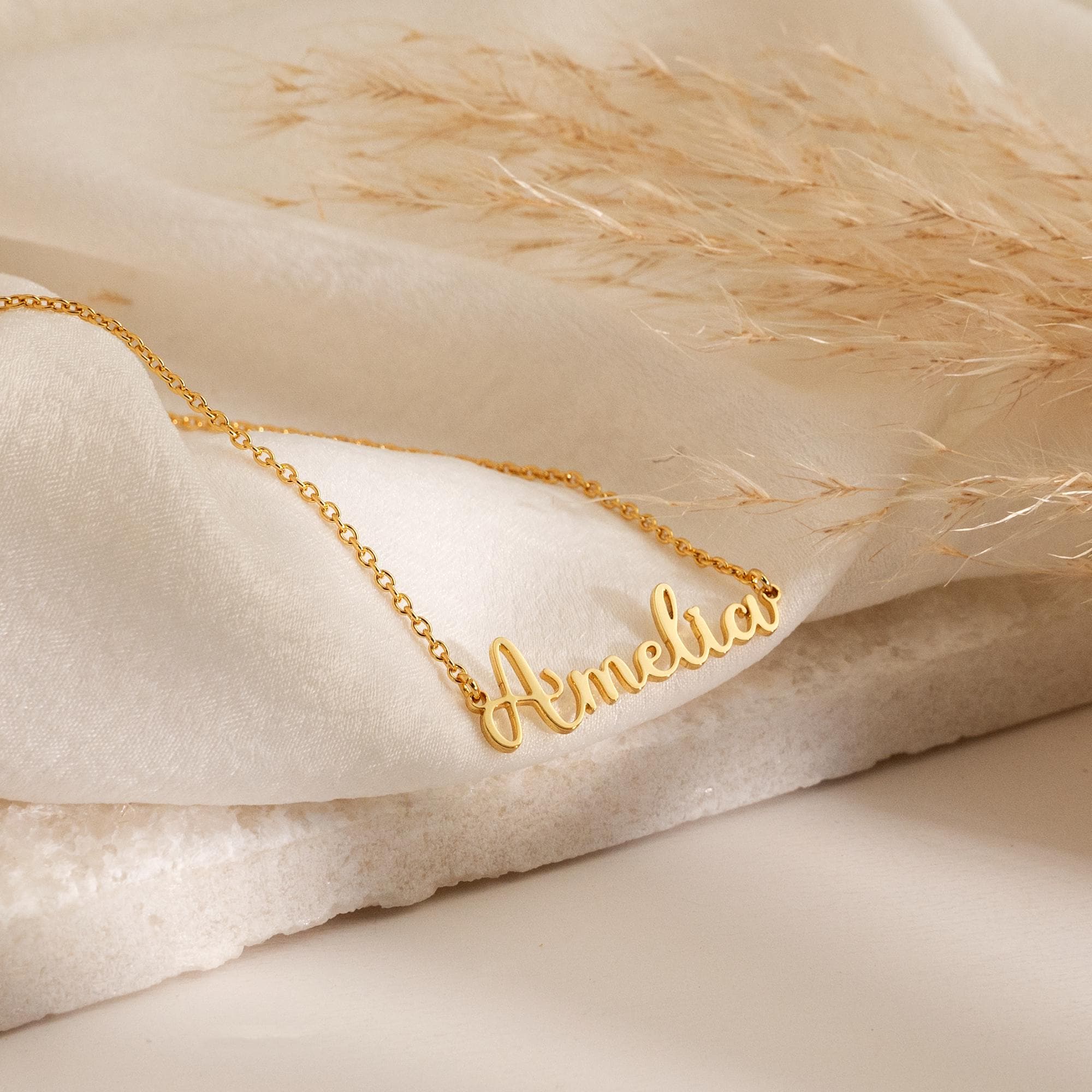 Personalized Name Necklace, Custom 18K Gold Plated Name Necklace, Minimalist Name Necklace, Christmas Gift, Mother's Day Gift, Gift for Her