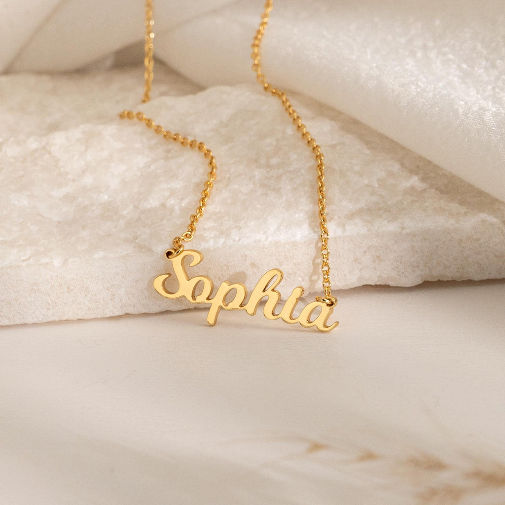 Personalized Name Necklace, Custom 18K Gold Plated Name Necklace, Minimalist Name Necklace, Christmas Gift, Mother's Day Gift, Gift for Her