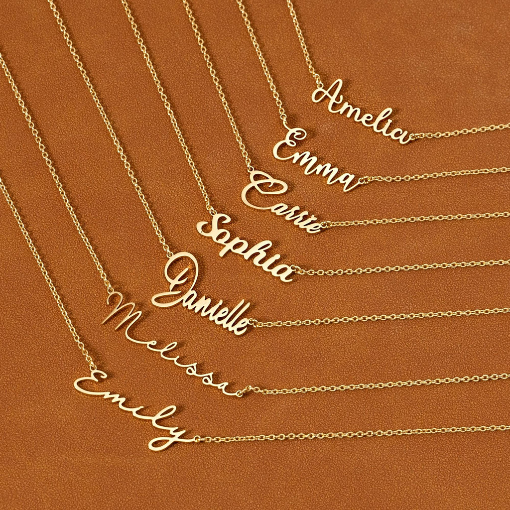 Personalized Name Necklace, Custom 18K Gold Plated Name Necklace, Minimalist Name Necklace, Christmas Gift, Mother's Day Gift, Gift for Her
