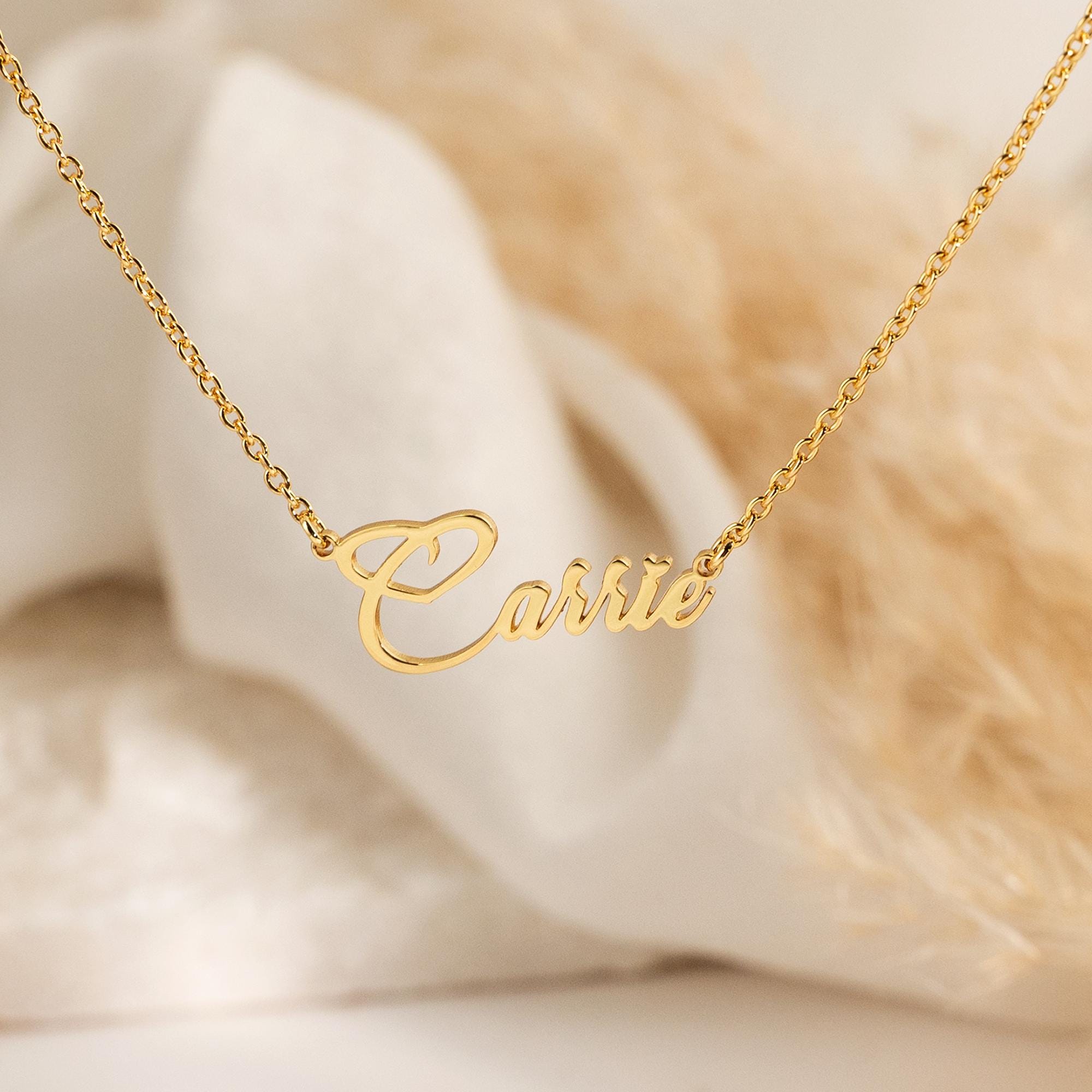 Personalized Name Necklace, Custom 18K Gold Plated Name Necklace, Minimalist Name Necklace, Christmas Gift, Mother's Day Gift, Gift for Her